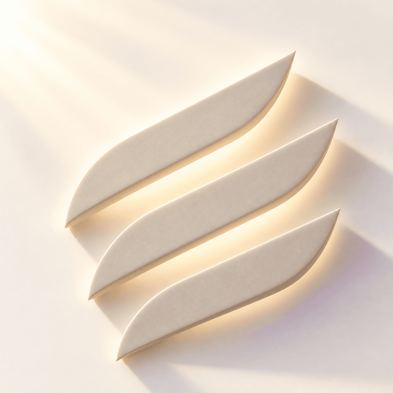 The SubServOS three stripes in ivory, with light flowing between them.